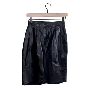VNTG LA REDOUTE leather midi skirt 8